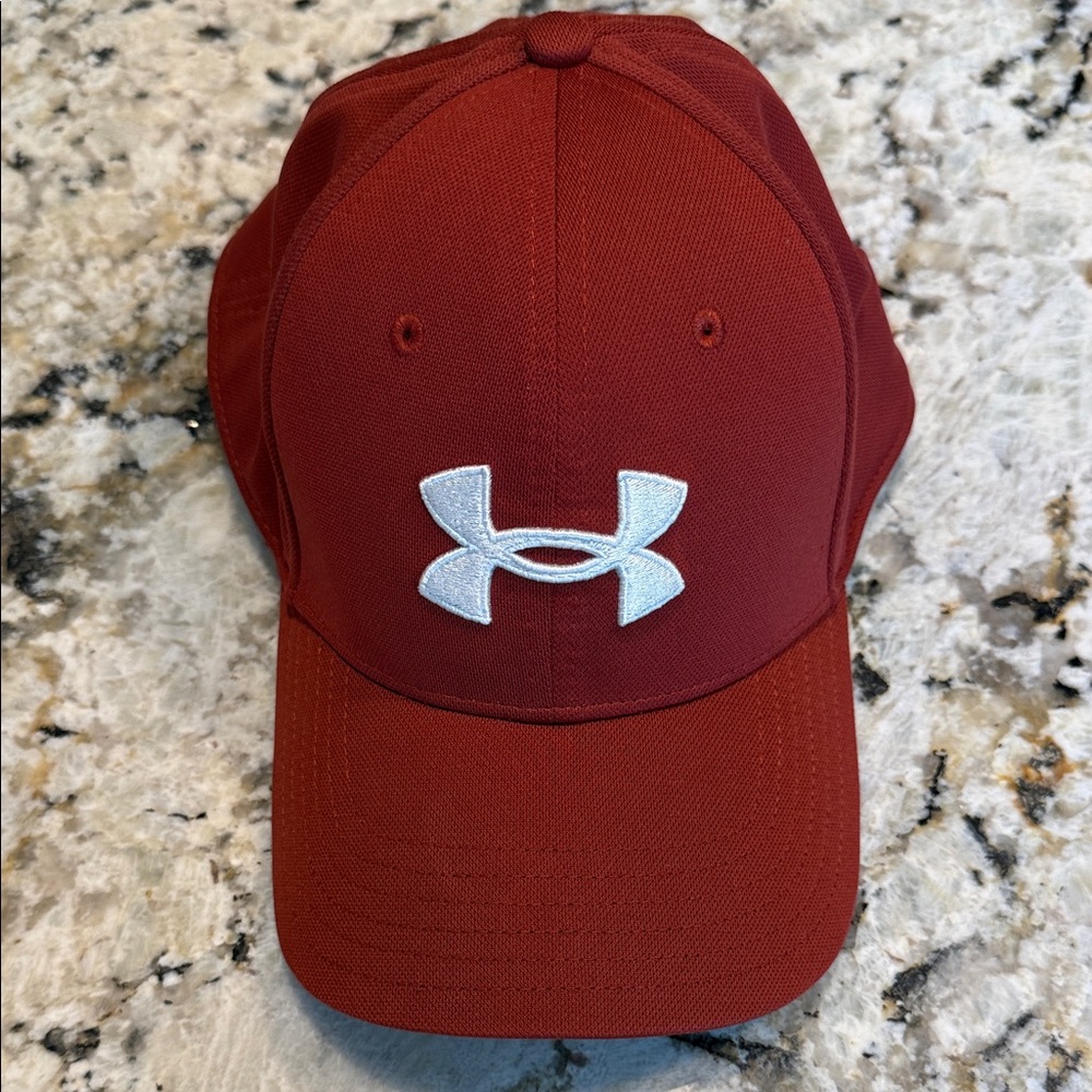 Under Armour Earthen Orange Blitzing  cap with White Logo